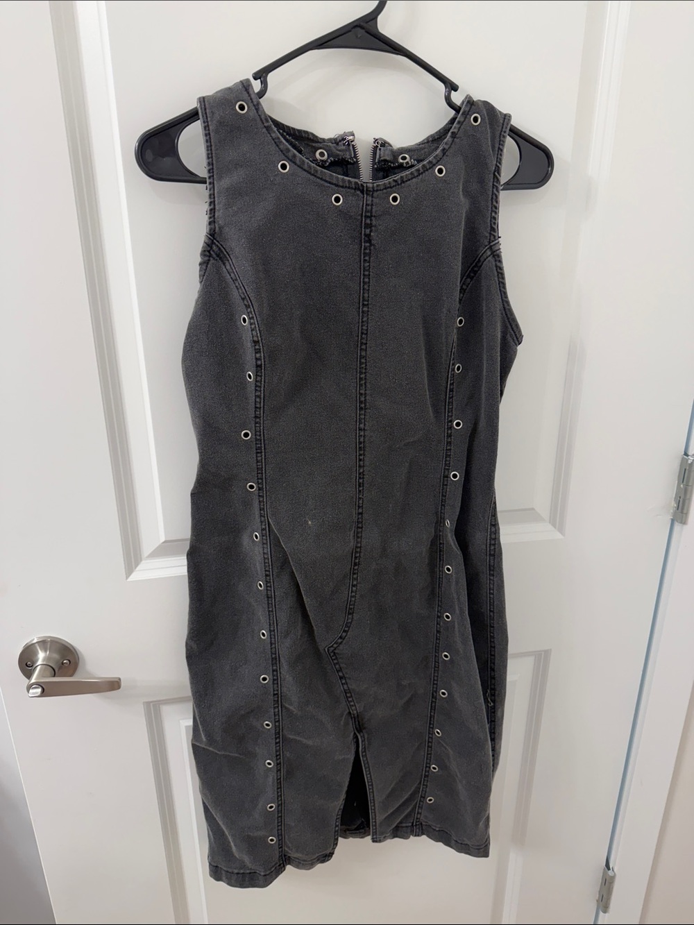 Fashion Nova Washed Black Eyelet Midi Dress